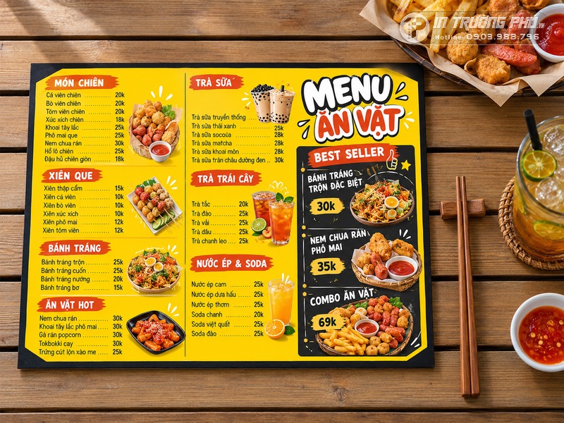 In menu qu&aacute;n ăn