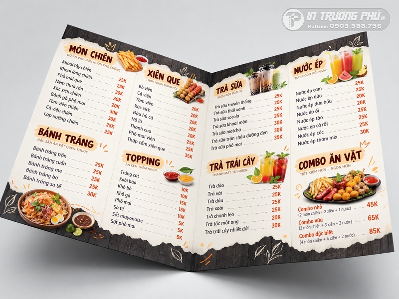 In menu qu&aacute;n ăn
