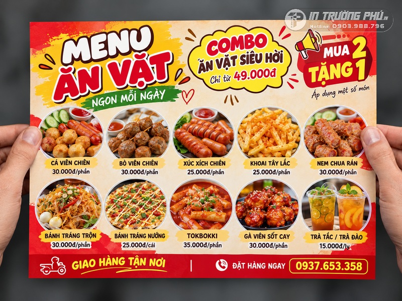 In menu qu&aacute;n ăn