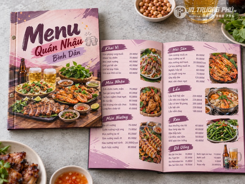 Menu qu&aacute;n nhậu đẹp