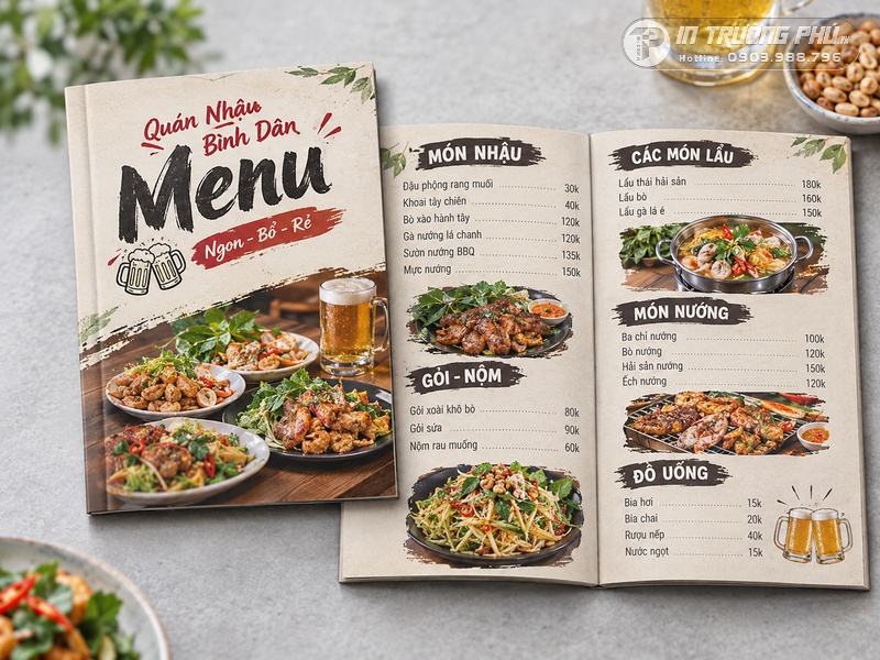 In menu qu&aacute;n nhậu