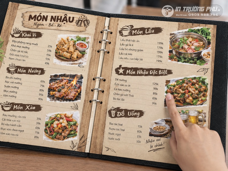 In menu qu&aacute;n nhậu