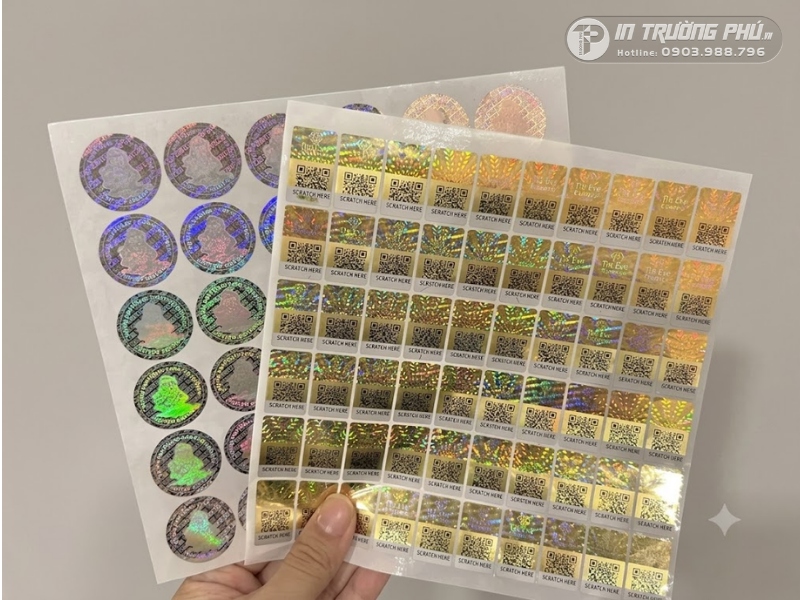 Tem Hologram 2D/3D đổi m&agrave;u quang phổ đa tầng theo g&oacute;c nh&igrave;n