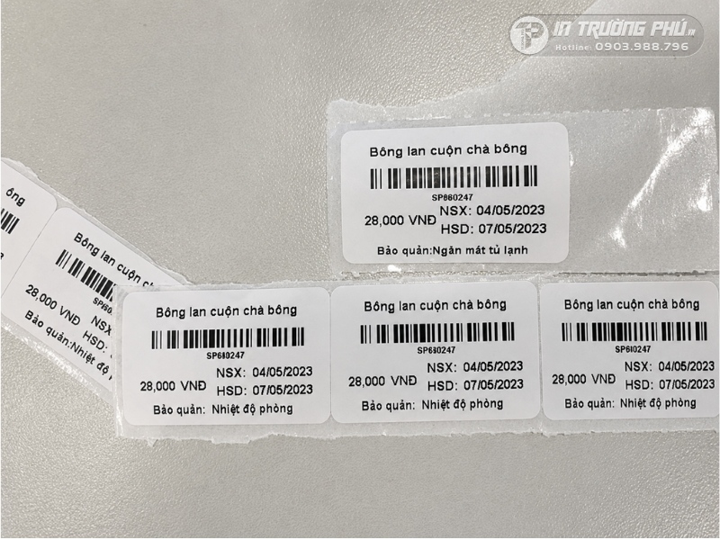 Mẫu in tem m&atilde; vạch decal giấy