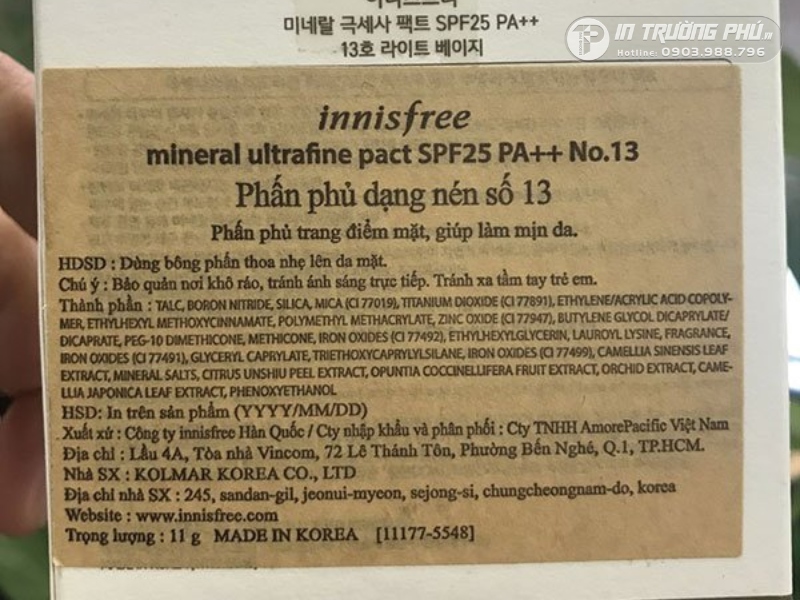 Mẫu tem phụ in tr&ecirc;n chất liệu decal giấy