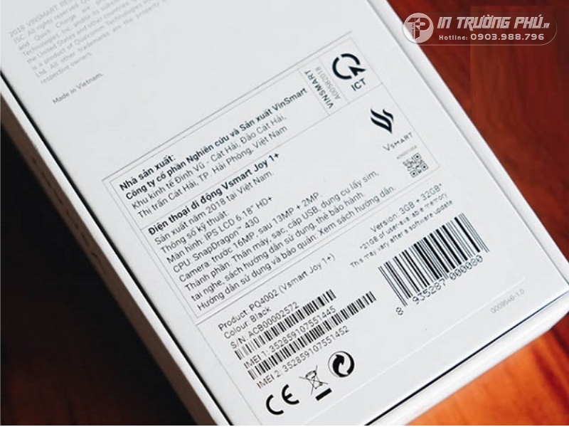 Tem phụ tiếng Việt tr&ecirc;n vỏ hộp sản phẩm