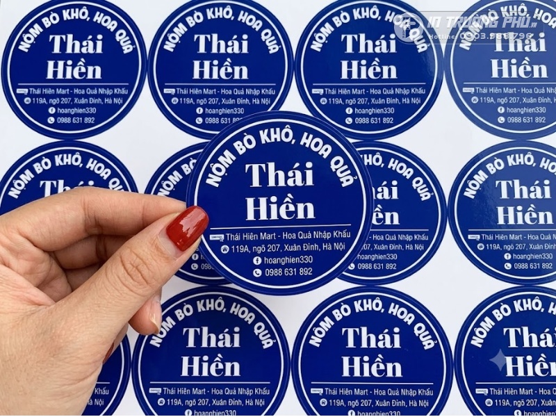Mẫu tem tr&ograve;n ứng dụng thực tế
