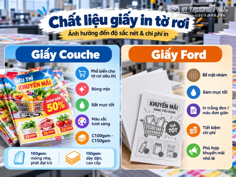 Chất liệu in tờ rơi si&ecirc;u thị