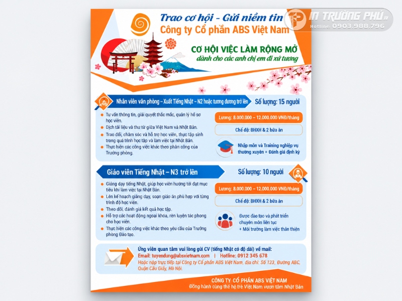 Tờ rơi tuyển dụng nh&acirc;n vi&ecirc;n văn ph&ograve;ng