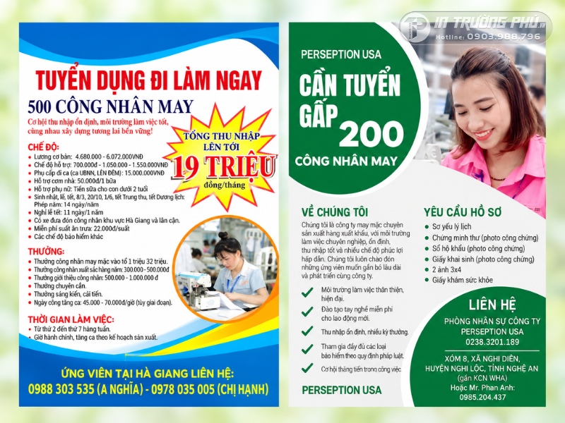 In tờ rơi tuyển dụng