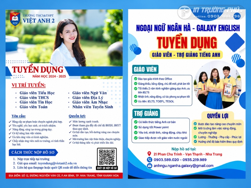 Tờ rơi tuyển dụng gi&aacute;o vi&ecirc;n