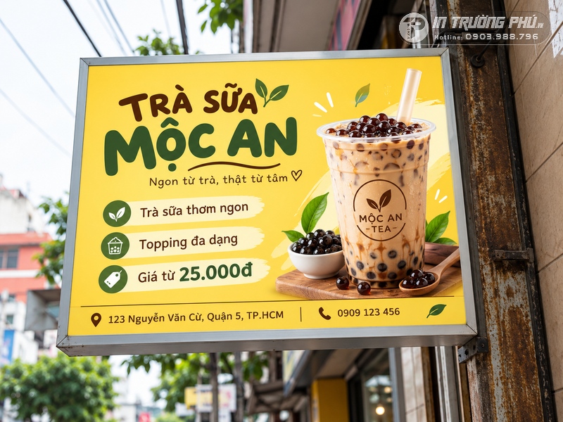 Biển vẫy qu&aacute;n tr&agrave; sữa