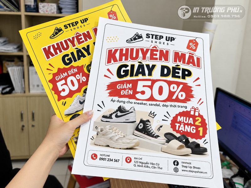 Poster khuyến m&atilde;i giấy Couche