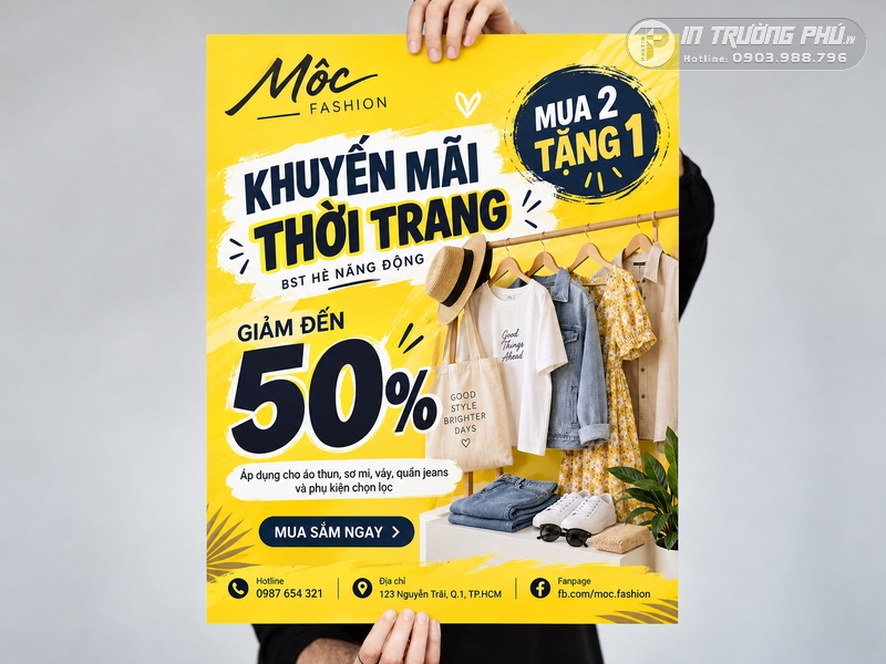 Poster khuyến m&atilde;i shop thời trang