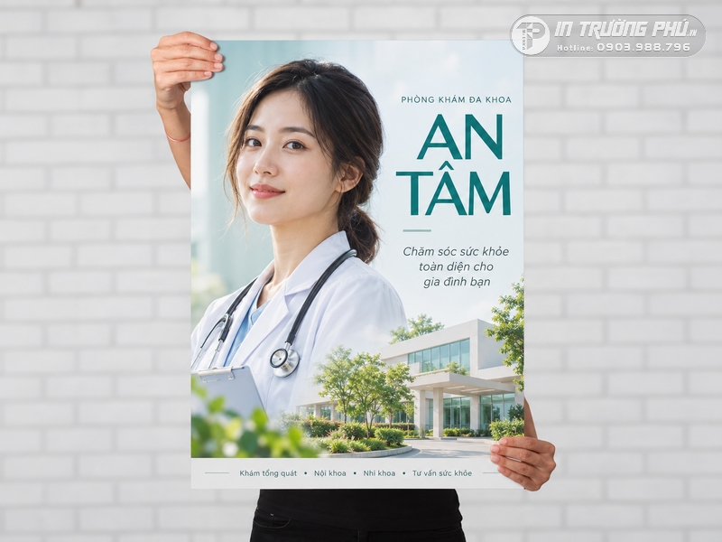 Poster ph&ograve;ng kh&aacute;m về đội ngũ b&aacute;c sĩ