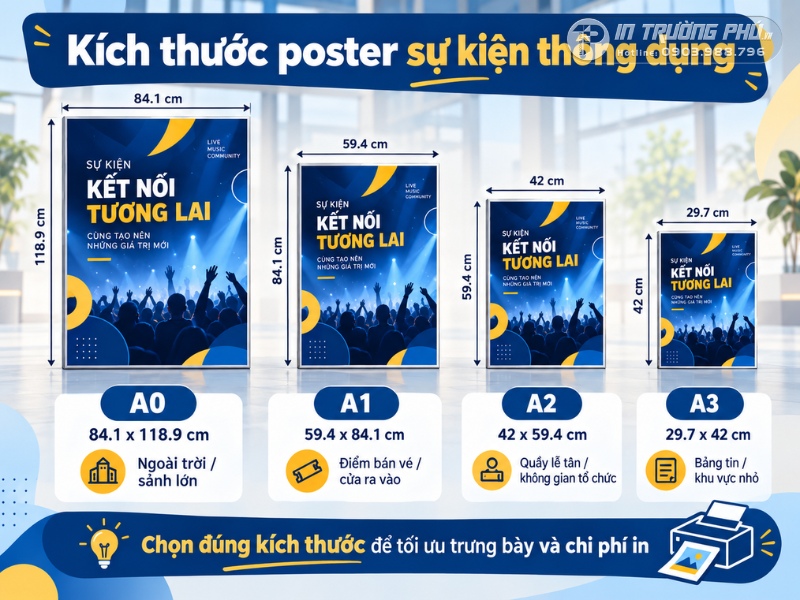K&iacute;ch thước poster sự kiện th&ocirc;ng dụng