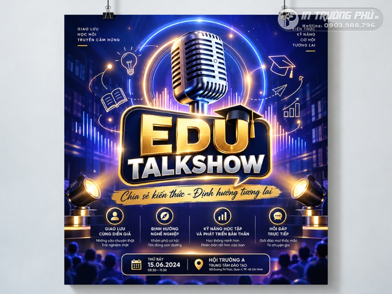 Mẫu poster quảng c&aacute;o sự kiện talkshow gi&aacute;o dục