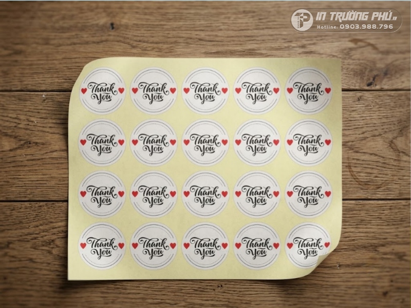 Mẫu tem cảm ơn decal giấy kh&ocirc;ng c&aacute;n