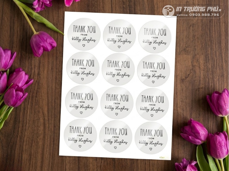 Mẫu tem cảm ơn decal nhựa c&aacute;n m&agrave;ng