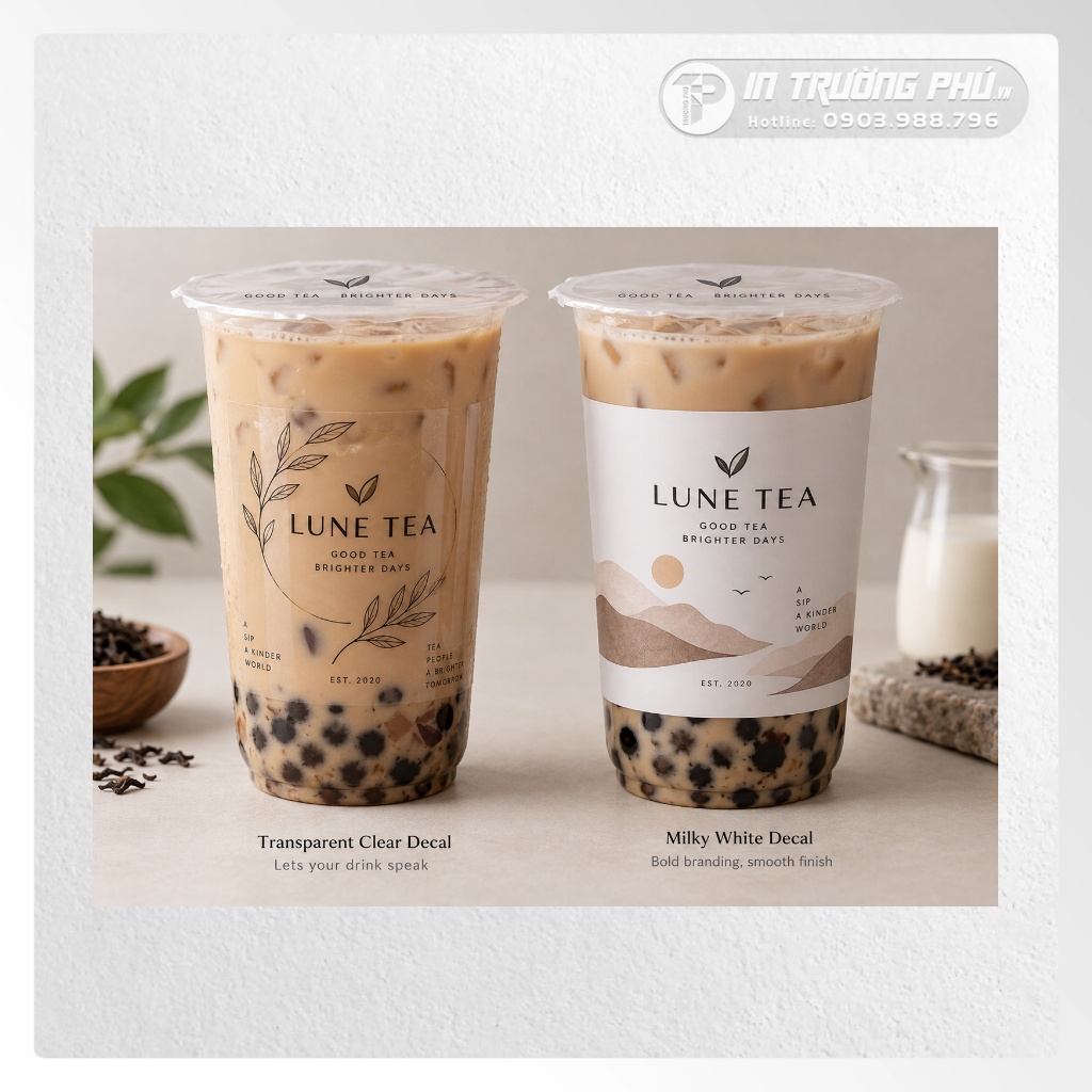 Tem Dán Ly Trà Sữa