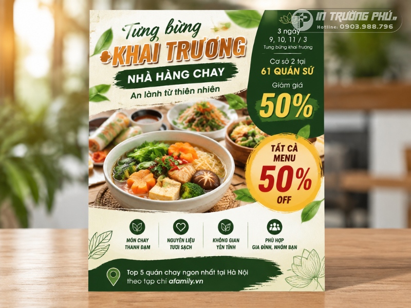 Tờ rơi khai trương qu&aacute;n ăn