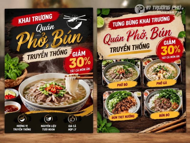 Tờ rơi khai trương qu&aacute;n ăn