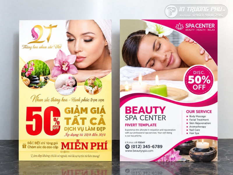 Tờ rơi khai trương hỗ trợ spa quảng b&aacute; dịch vụ v&agrave; ưu đ&atilde;i trực tiếp