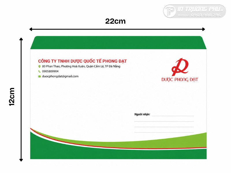 Mẫu phong b&igrave; k&iacute;ch thước A6 (12 x 22cm)