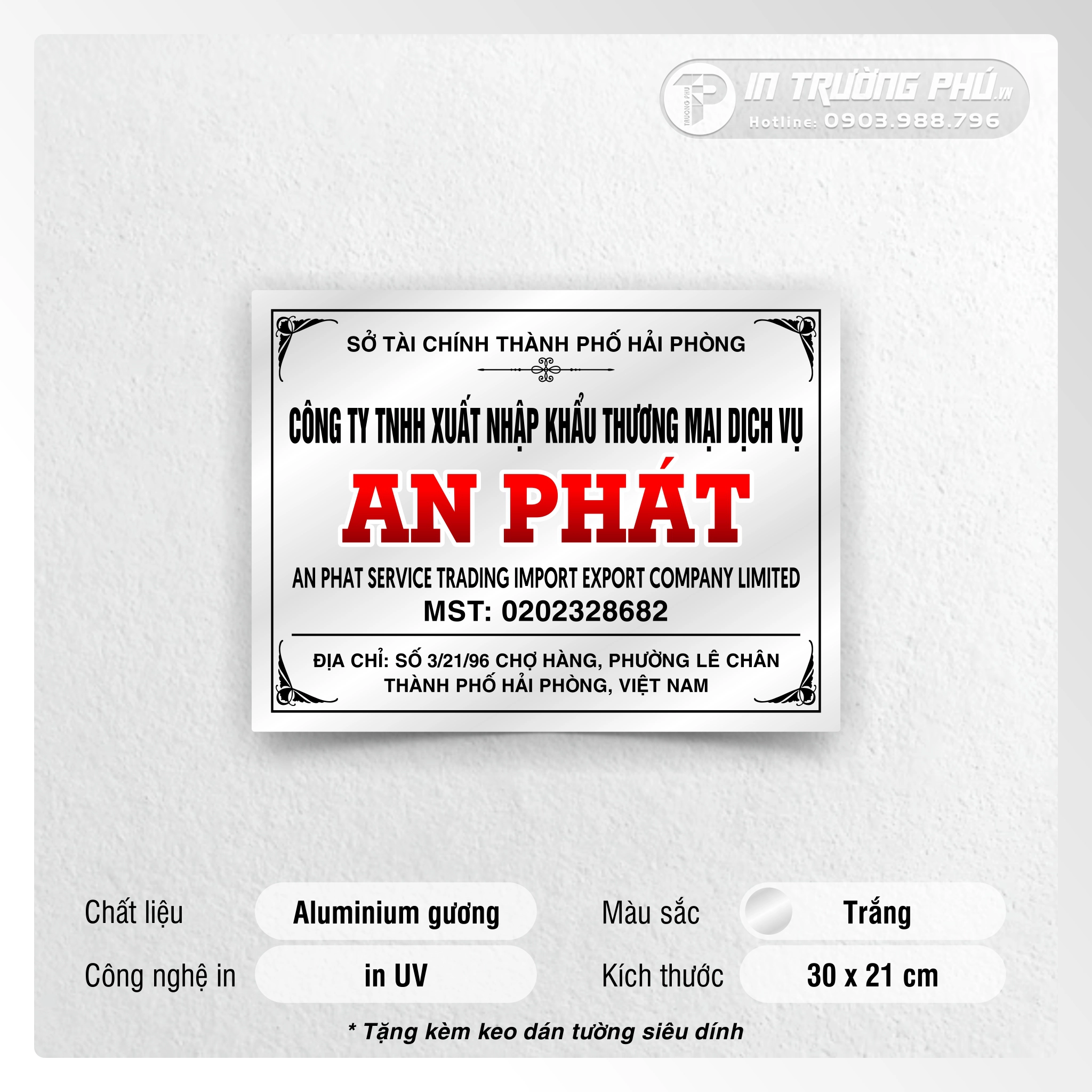 Biển Công Ty - Aluminum Gương In UV