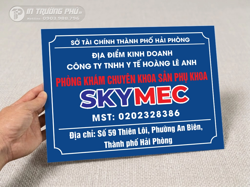 Biển c&ocirc;ng ty - Aluminium in UV - Biển trụ sở Alumec