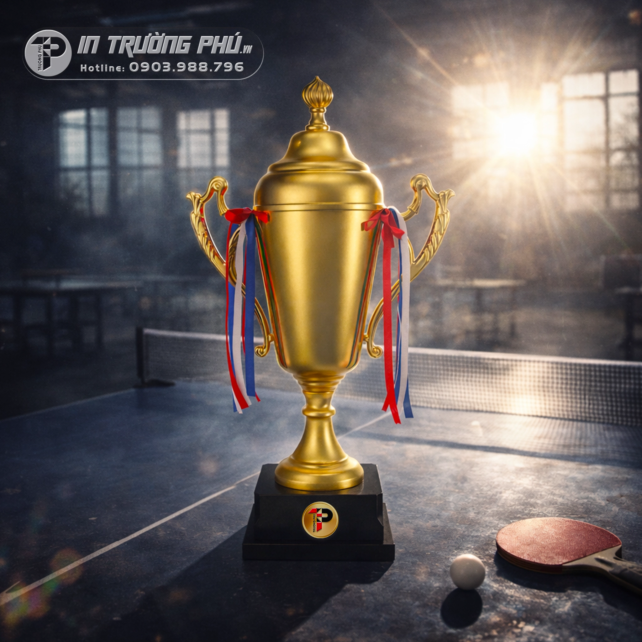 C&uacute;p thể thao - In Trường Ph&uacute; - C&uacute;p Vinh Danh - Qu&agrave; Tặng &Yacute; Nghĩa - Trao Giải Lưu Niệm