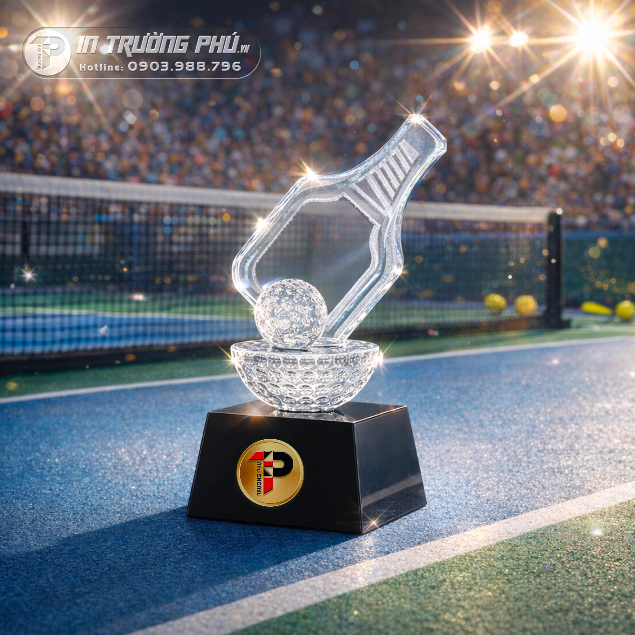 C&uacute;p pickleball - C&uacute;p trao giải vinh danh - In Trường Ph&uacute;