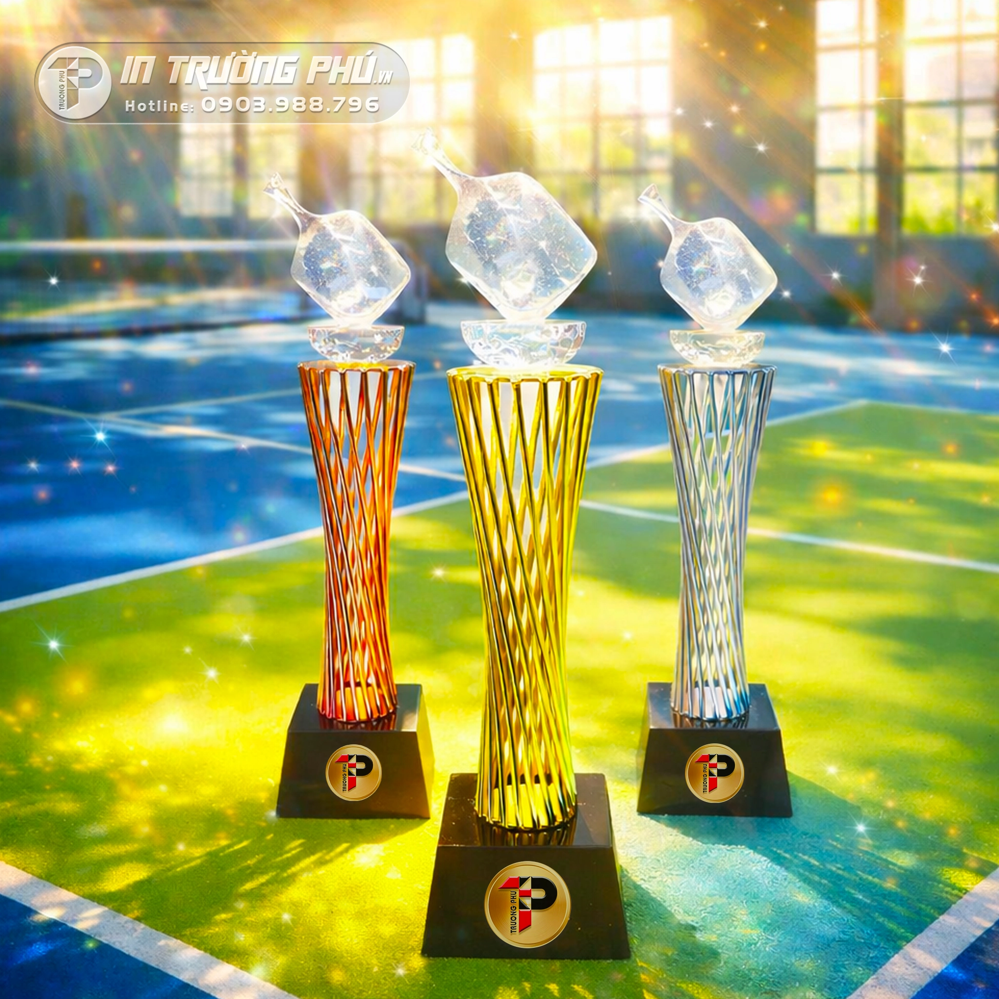 C&uacute;p pickleball - C&uacute;p trao giải vinh danh - In Trường Ph&uacute;