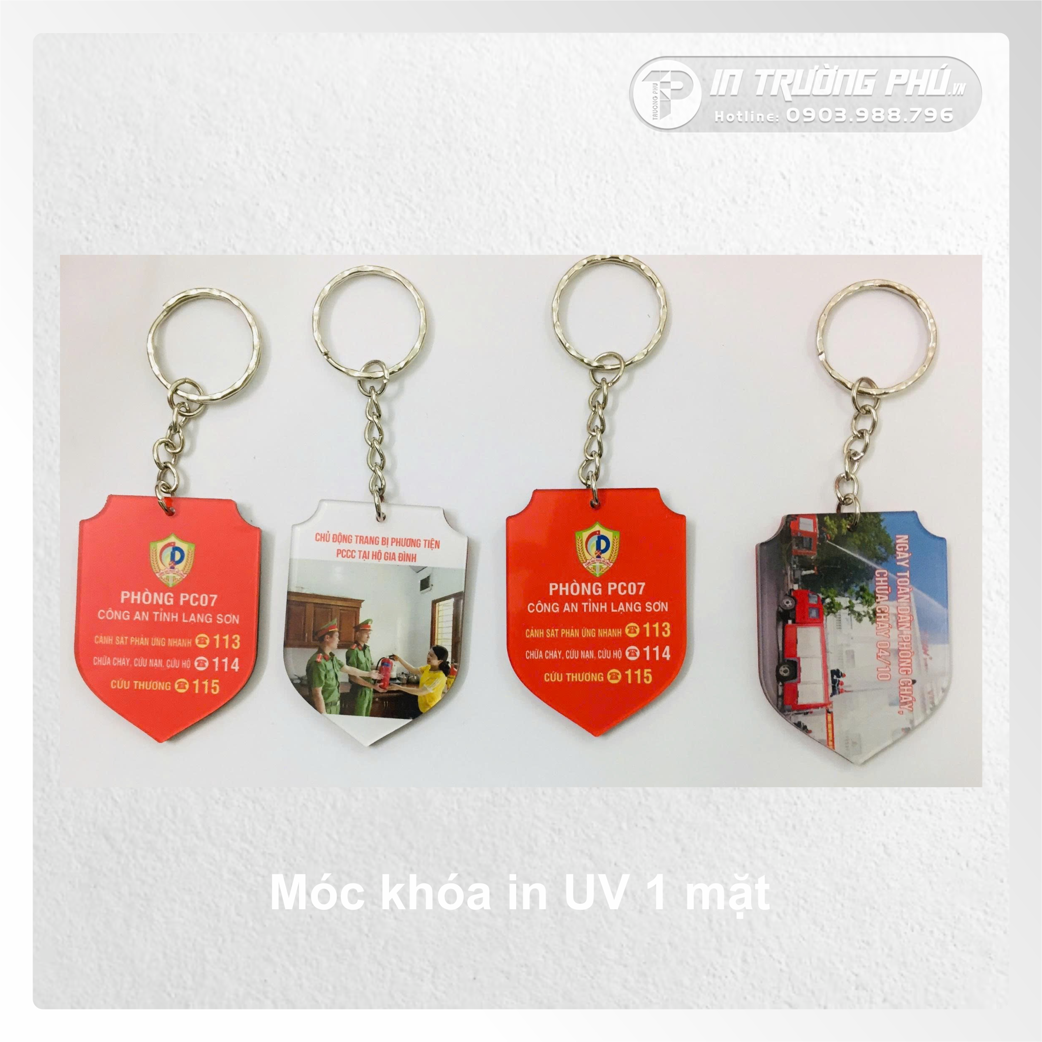 Móc khóa in UV 1 mặt