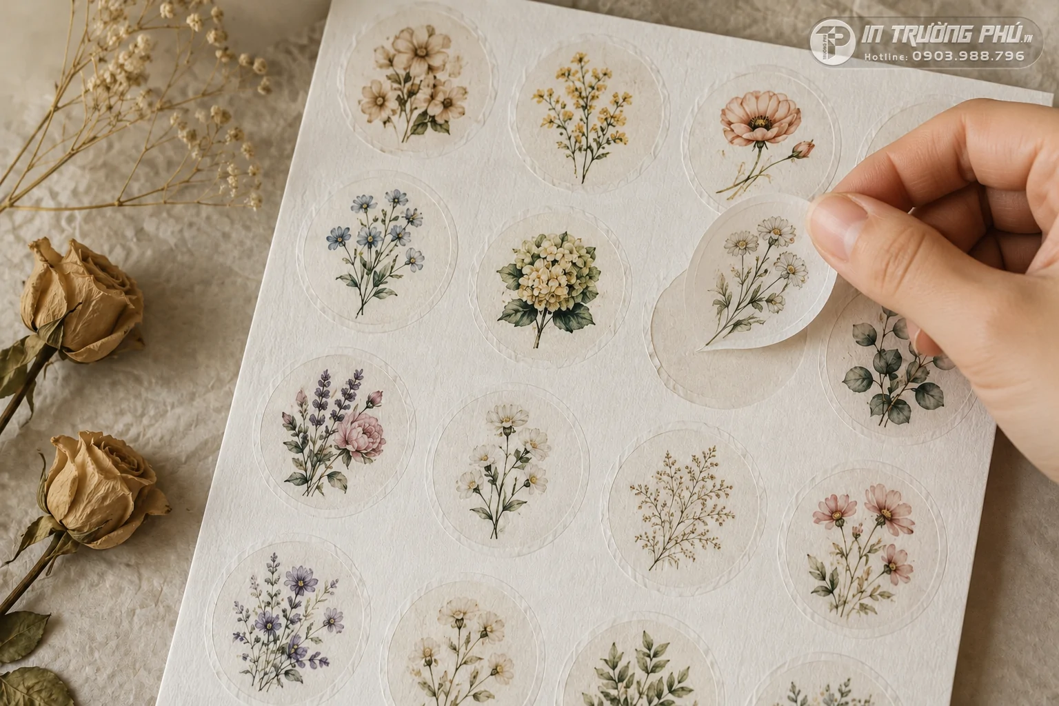  Nhãn Decal Giấy Mỹ Thuật