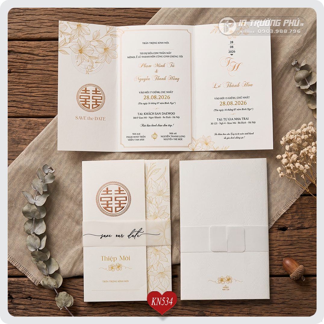 Thiệp cưới cao cấp-KN534
