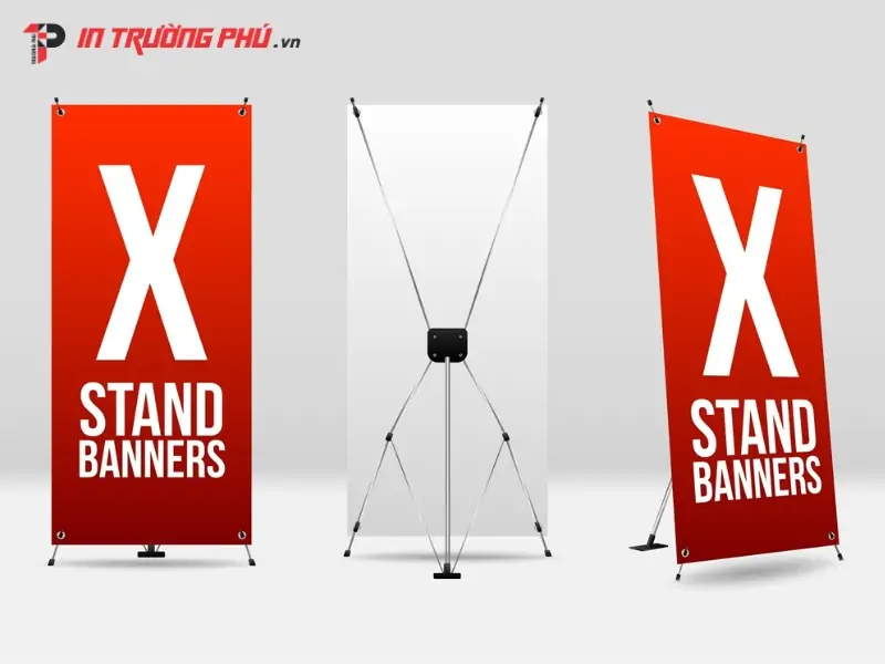 Ch&acirc;n Standee khung sắt chữ X